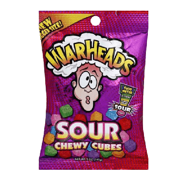 Warheads Sour Chewy Cubes 141g (5oz) (Box of 12)