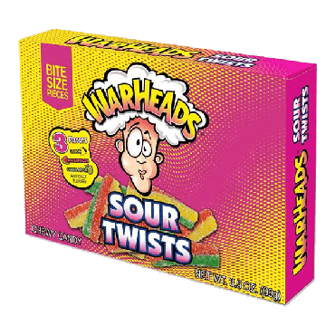 Warheads Sour Twists Theater Box 99g (3.5oz) (Box of 12)