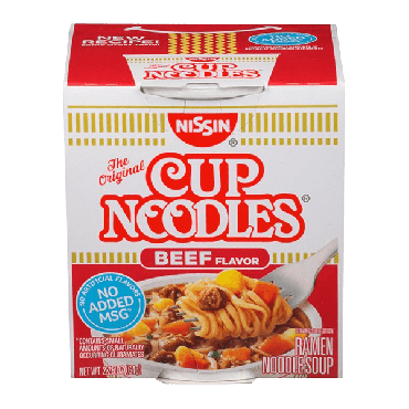 Nissin Cup Noodles Beef 64g (2.25oz) (Box of 12)