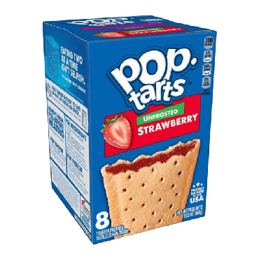 Pop Tarts Unfrosted Strawberry 384g (13.5oz) (8 Piece) (Box of 12)