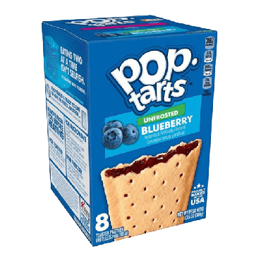 Pop Tarts Unfrosted Blueberry 384g (13.5oz) (8 Piece) (Box of 12)