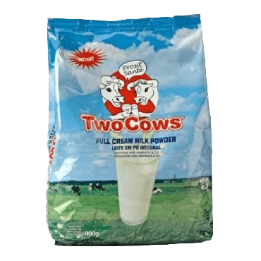 Two Cows Full Cream Powder Bag 900g (Box of 12)