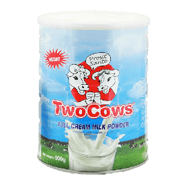 Two Cows Full Cream Powder Tin 900g (Box of 6)