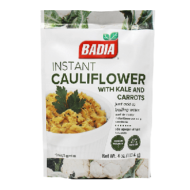 Badia Instant Cauliflower with Kale & Carrots 113.4g (4oz) (Box of 6)