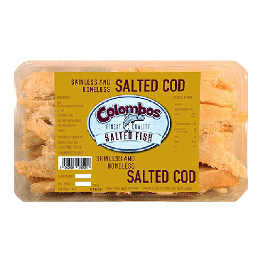 Colombos Finest Quality Cod Skinless & Boneless Salted Fish 250g (Box of 10)