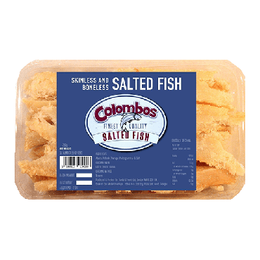 Colombos Finest Quality Skinless & Boneless Salted Fish 250g (Box of 10)