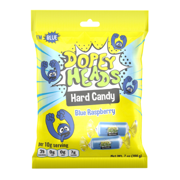 Dopey Heads Hard Candy Blue Raspberry 198g (7oz) PM £1.99 (Box of 12)