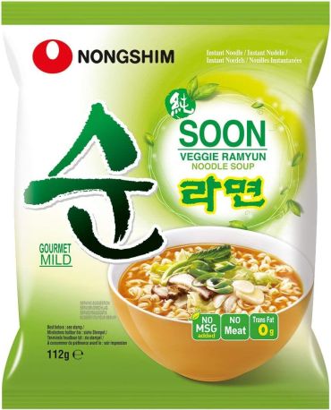 NONGSHIM Soon Veggie Ramyun Noodles 112g (Pack of 20)