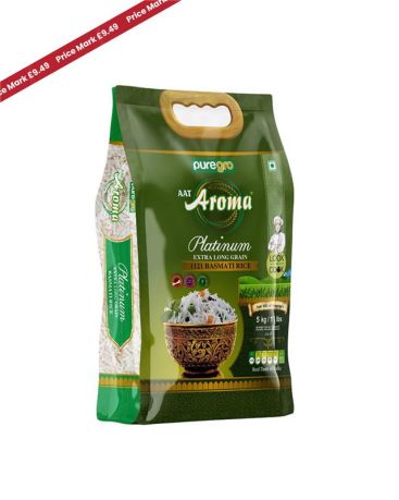 Puregro Aroma Platinum Extra Long Grain Basmati Rice 5kg PM £9.49