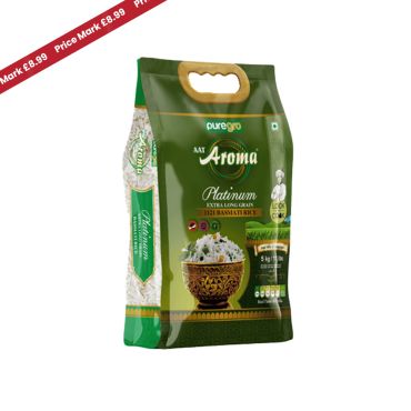 Puregro Aroma Platinum Extra Long Grain Basmati Rice 5kg PM £8.99