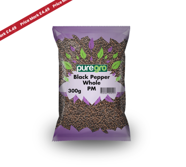 Puregro Black Pepper Whole PM 300g £4.49 (Box of 10)