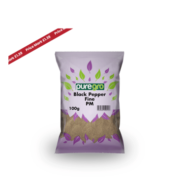Puregro Black Pepper Fine 100g  PM £1.39 (Box of 10)