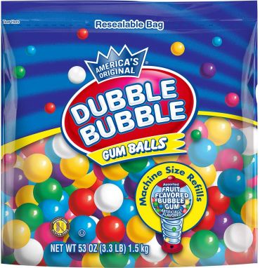 Dubble Bubble Assorted Gumballs Refill Carton 1.5kg (53oz) (Box of 6)