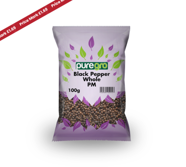 Puregro Black Pepper Whole 100g PM £1.69 (Box of 10)