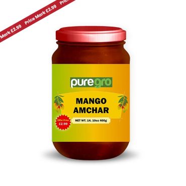 Puregro Mango Amchar 400g PM £2.99 or 2 for £5 (Box of 12)