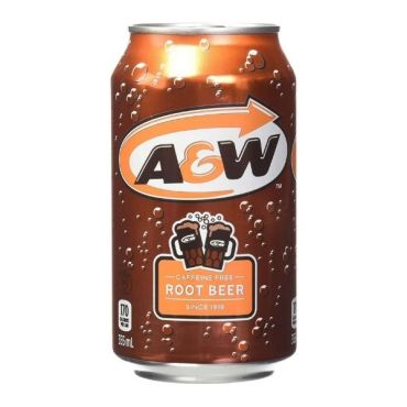 A&W Root Beer 355ml (12 fl.oz) (Box of 24) (2 x 12 Case)