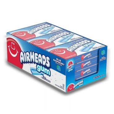 Air Heads Blue Raspberry Gum 34g (1.185oz) (Box of 12)
