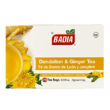 Badia Dandelion & Ginger Tea 25 Bags 1g (0.035oz) (Box of 10)
