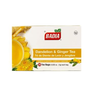 Badia Dandelion & Ginger Tea 25 Bags 1g (0.035oz) (Box of 10)