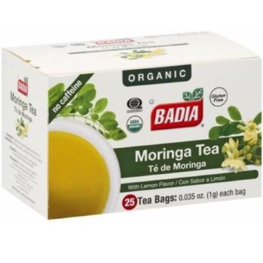 Badia Organic Moringa With Lemon Tea 25 Bags 1.4g (0.049oz) (Box of 10)