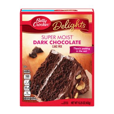 Betty Crocker Dark Chocolate Cake Mix 432g (15.25oz) (Box of 12)