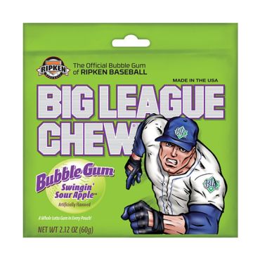 Big League Chew-Shredded Sour Apple Bubble Gum 60g (2.12 oz)(Box of 12)