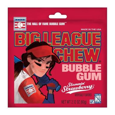 Big League Chew-Shredded Strawberry Bubble Gum 60g (2.12 oz)(Box of 12)