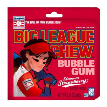 Big League Chew-Shredded Strawberry Bubble Gum 60g (2.12 oz)(Box of 12)