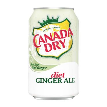 Canada Dry Diet Ginger Ale 355ml (12 fl.oz) (Box of 24) (2 x 12 Case)