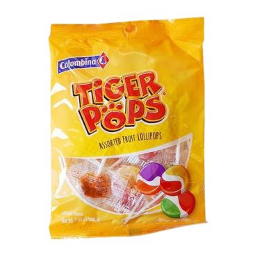 Colombina Tiger Pops Peg Bag 170g (6oz) (Box of 12)