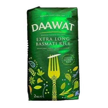 Daawat Extra Long Basmati 2kg PMP £3.99 (Box of 4)