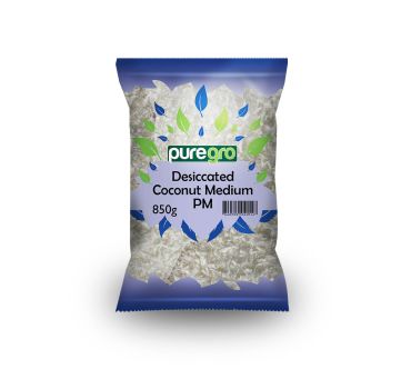 Puregro Desiccated Coconut Medium 850g PM £3.99 (Box of 6)