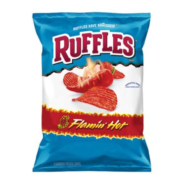 Frito Lays Ruffles Flamin Hot Potato Chips (6.5oz)184g (Box Of 15)