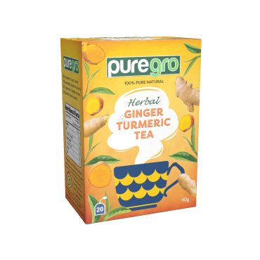 Puregro Ginger & Turmeric Tea 40g (20 Tea Bags) (Box of 6)