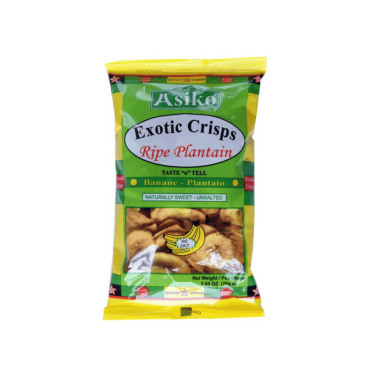 Asiko Plantain Crisps Unsalted 75g (Box of 24)