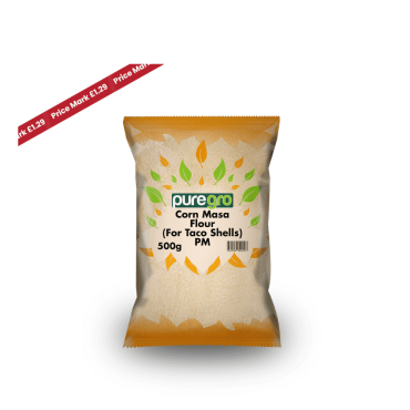 Puregro Corn Masa Flour 500g PM £1.29 (Box of 10) (Grade 25) (For Taco Shells)