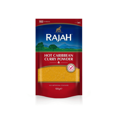 Rajah Hot Caribbean Curry Powder 100g (Box of 10)