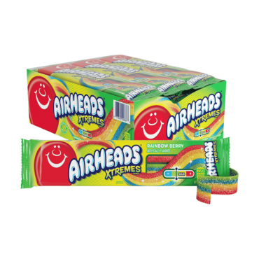 Air Heads Xtremes Rainbow Berry Candy 57g (2oz) (Box of 18)