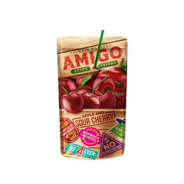 Amigo Apple & Sour Cherry Drink Pouches 200ml (Box of 24)