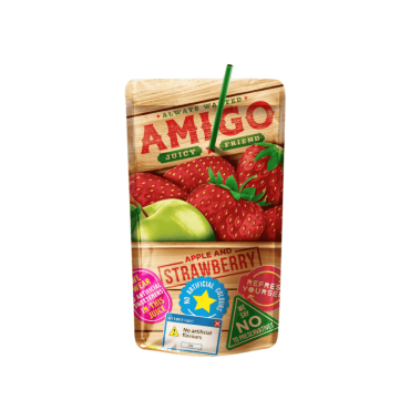 Amigo Apple & Strawberry Drink Pouches 200ml (Box of 24)