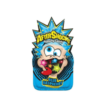 Aftershocks Popping Candy Pouch Blue Raspberry 9g (0.33oz) (Box of 24)