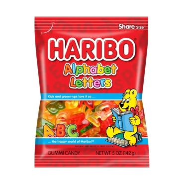 Haribo Alphabet Letters 142g (5oz) (Box of 12)