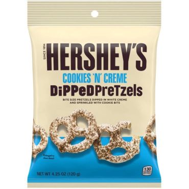 Hershey's Cookies N Creme Dipped Pretzels 120g (4.25oz) (Box of 12)