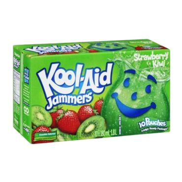 Kool Aid Jammers Strawberry Kiwi (10 Pouches) 180ml (Box of 4) - Canadian