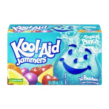 Kool Aid Jammers Tropical Punch (10 Pouches) 180ml (Box of 4) - Canadian