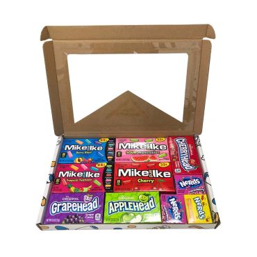 Picaboxx American Mixed Sweets Selection Gift Hamper Variety Box ★ 10 Products Premium Pack ★ American Candy Hamper ★ Sweet Gift Box with Display Window (Box of 6)