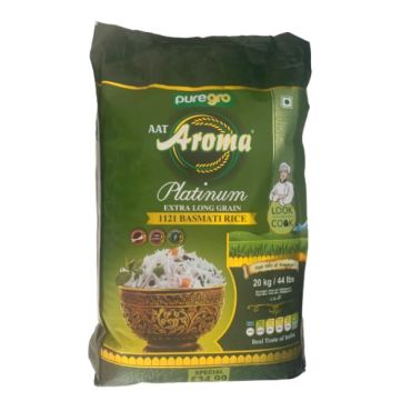 Puregro Aroma Platinum Extra Long Grain Basmati Rice 20kg PM £34.99