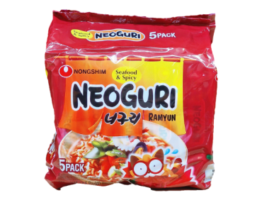 NONGSHIM Neoguri Hot Ramyun Noodles 120g - Multipack 5PK (Pack of 8)