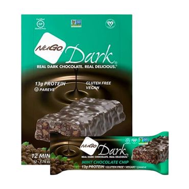 Nugo Dark Chocolate Mint Chip Bar 50g (1.76oz) (Box of 12)