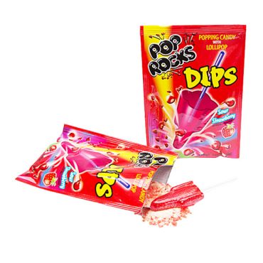 Pop Rocks Dips Sour Strawberry 18g (0.63oz) (Box of 18)